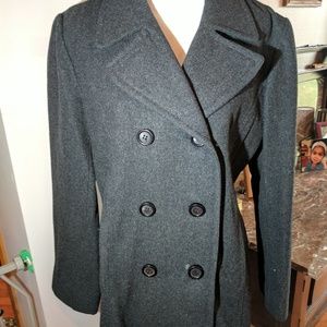 Woman's large double breast wool pea coat